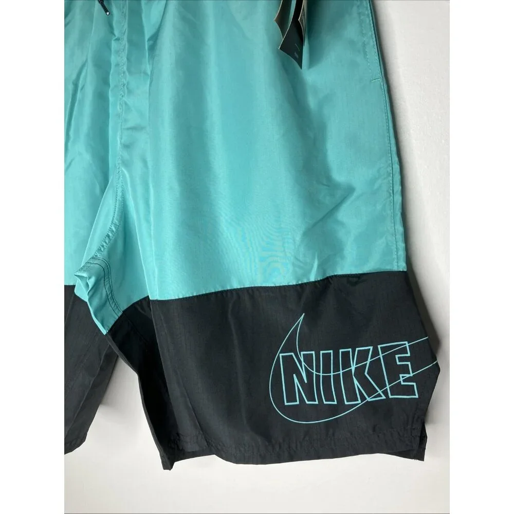 Nike Swim Men's Large Teal Trunks Shorts Lined New